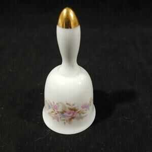 Vintage Lefton #7054 Porcelain Bell Hand Painted Flower Pattern Made In Japan